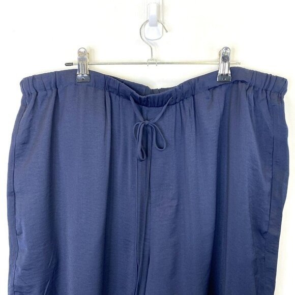 Chicos Pants Womens Size 3 US XL 16 Navy Blue Pull On Wide Leg Night Sky NWT - Picture 2 of 7